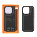 قاب اورجینال HDD برزنتی دور چرم دوخت دار Apple iPhone 15 Pro - مشکی (پک دار)