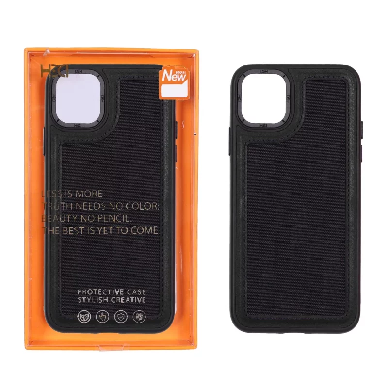 قاب اورجینال HDD برزنتی دور چرم دوخت دار Apple iPhone 11 Pro Max - مشکی (پک دار) - تصویر 2