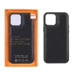 قاب اورجینال HDD برزنتی دور چرم دوخت دار Apple iPhone 12 Pro Max - مشکی (پک دار)
