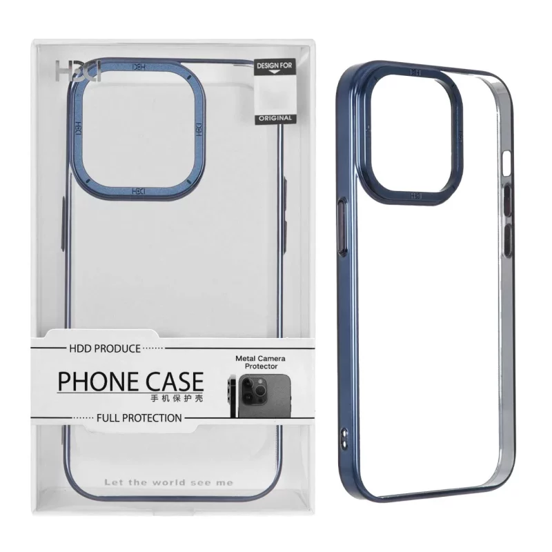 قاب اورجینال HDD شفاف لنز آلومینیومی Apple iPhone 14 Pro - سرمه ای (پک دار) - تصویر 2