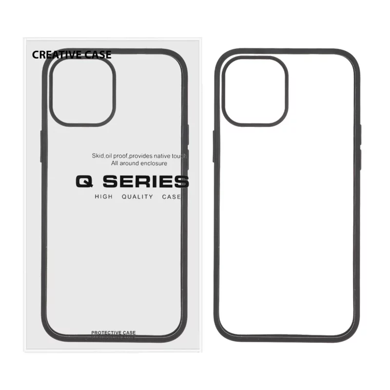 قاب Q Series پشت سخت شفاف دور مشکی Apple iPhone 12 Pro Max (پک دار) - تصویر 2