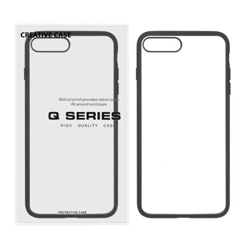 قاب Q Series پشت سخت شفاف دور مشکی Apple iPhone 7 Plus / iPhone 8 Plus (پک دار) - تصویر 2