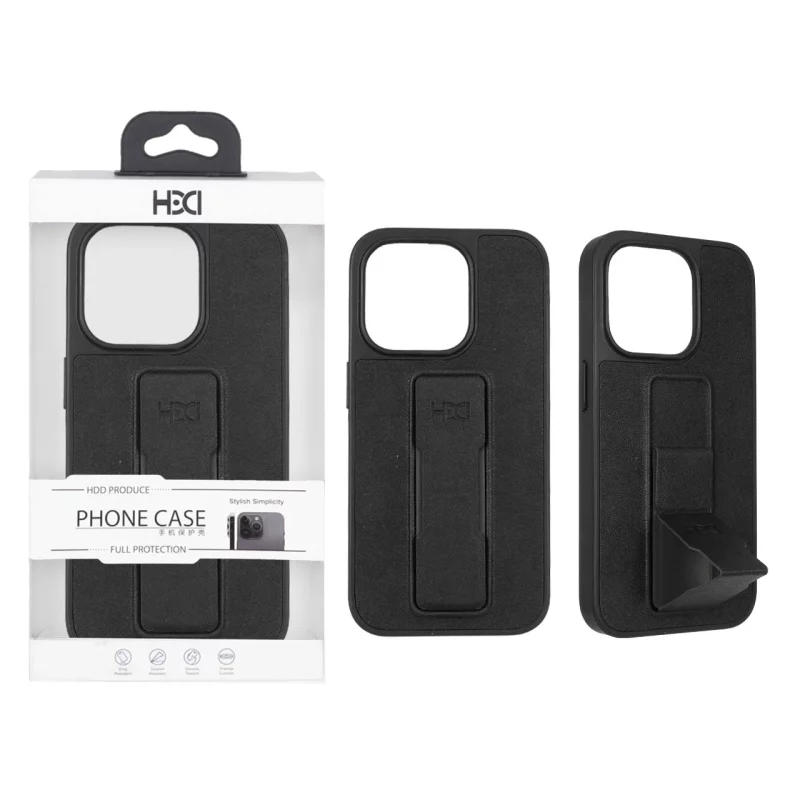 قاب اورجینال HDD چرمی استندشو مگنتی Apple iPhone 14 Pro Max - مشکی (پک دار) - تصویر 2