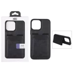 قاب اورجینال HDD چرمی جاکارتی مگنتی استندشو Apple iPhone 13 Pro Max - مشکی (پک دار)