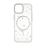 قاب Star شفاف طرح مگ سیف نگین دار Apple iPhone 13 / iPhone 14 - نقره ای