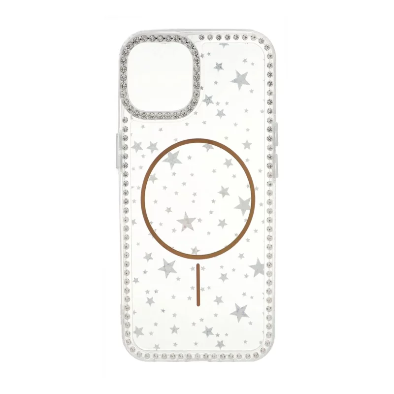 قاب Star شفاف طرح مگ سیف نگین دار Apple iPhone 13 / iPhone 14 - طلایی - تصویر 2