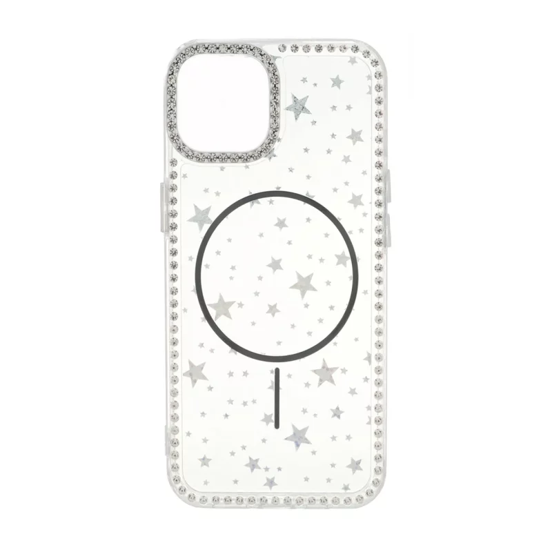 قاب Star شفاف طرح مگ سیف نگین دار Apple iPhone 13 / iPhone 14 - مشکی - تصویر 2