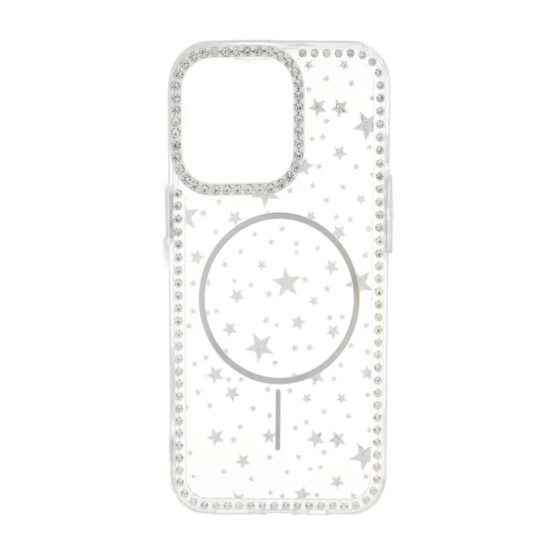 قاب Star شفاف طرح مگ سیف نگین دار Apple iPhone 13 Pro - نقره ای - تصویر 2