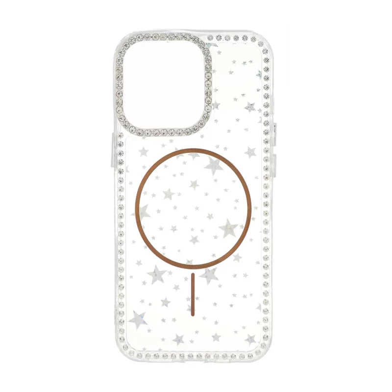 قاب Star شفاف طرح مگ سیف نگین دار Apple iPhone 13 Pro - طلایی - تصویر 2