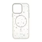 قاب Star شفاف طرح مگ سیف نگین دار Apple iPhone 16 Pro Max - نقره ای