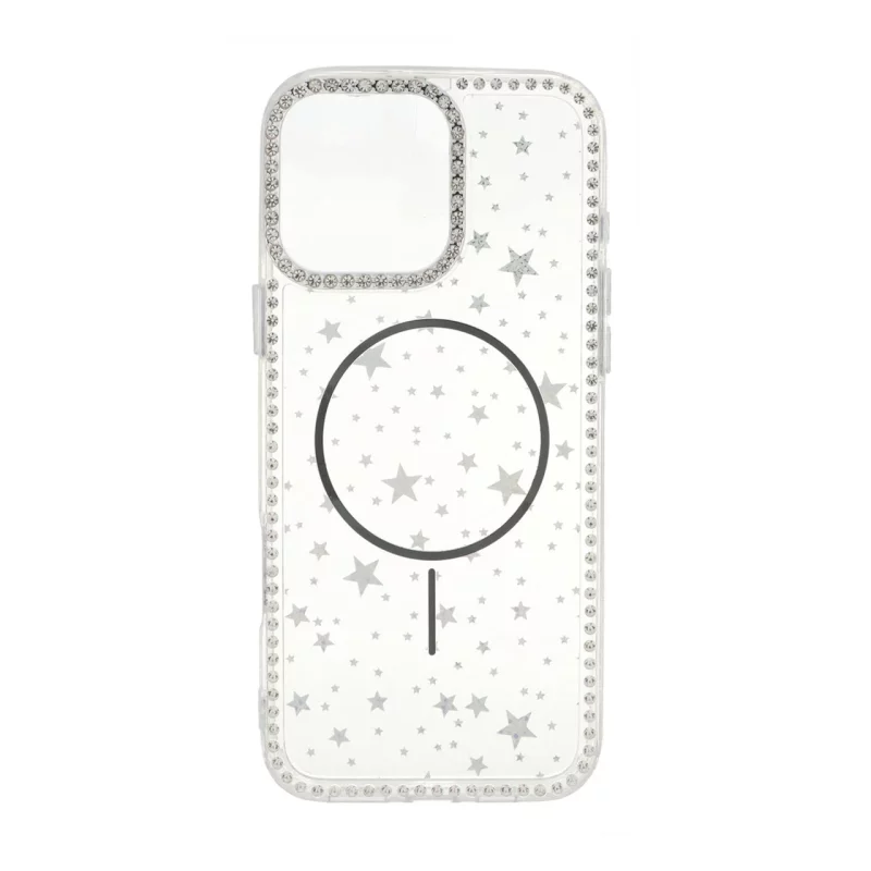 قاب Star شفاف طرح مگ سیف نگین دار Apple iPhone 16 Pro Max - مشکی - تصویر 2