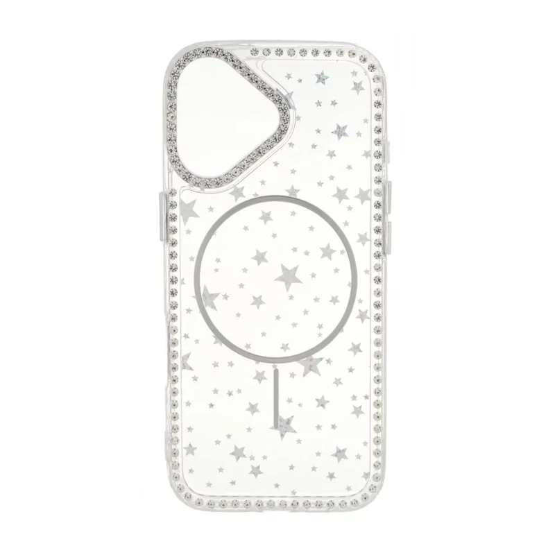 قاب Star شفاف طرح مگ سیف نگین دار Apple iPhone 17 - نقره ای - تصویر 2
