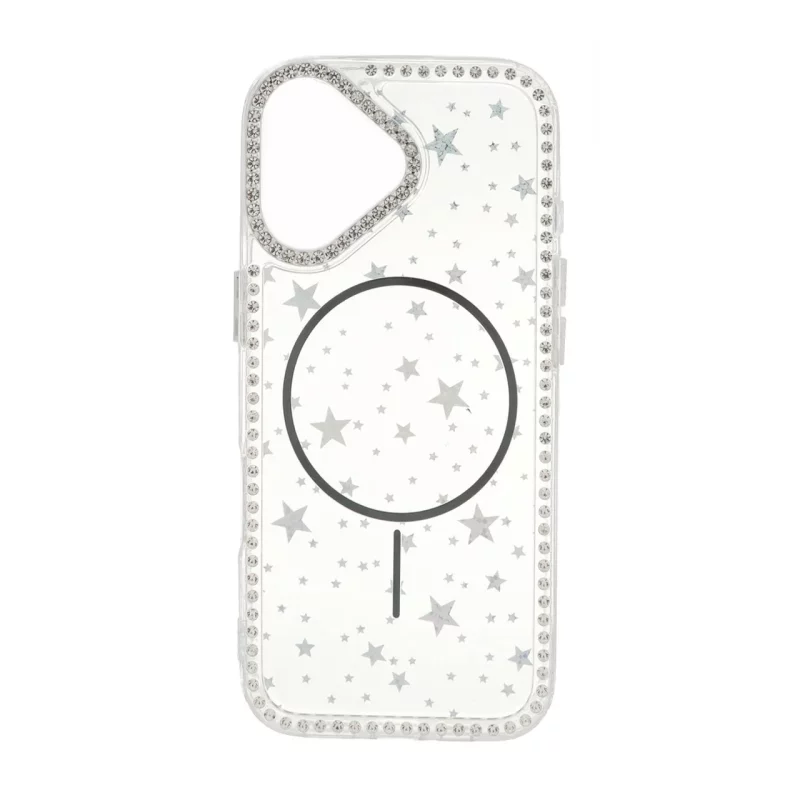 قاب Star شفاف طرح مگ سیف نگین دار Apple iPhone 17 - مشکی - تصویر 2
