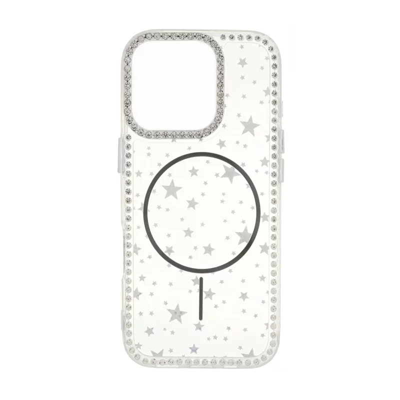 قاب Star شفاف طرح مگ سیف نگین دار Apple iPhone 16 Pro - مشکی - تصویر 2