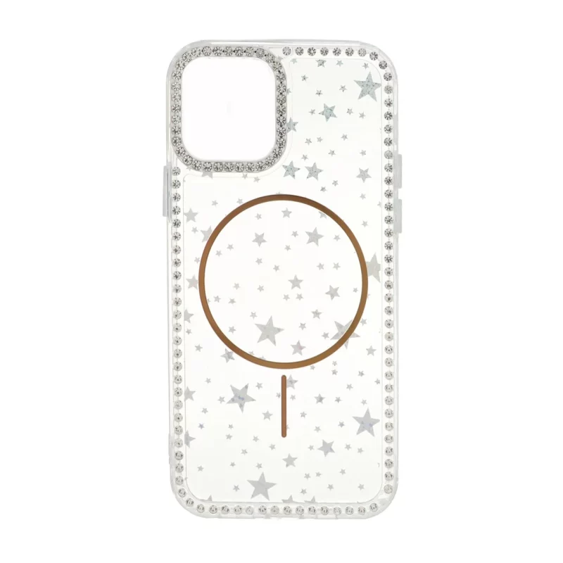 قاب Star شفاف طرح مگ سیف نگین دار Apple iPhone 12 Pro / iPhone 12 - طلایی - تصویر 2