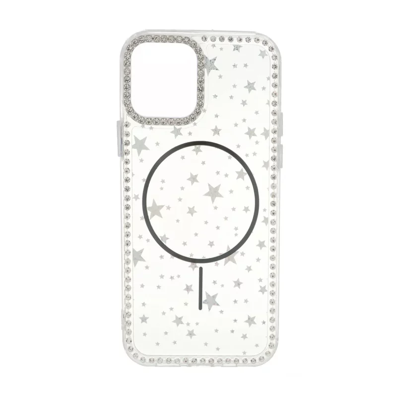 قاب Star شفاف طرح مگ سیف نگین دار Apple iPhone 12 Pro / iPhone 12 - مشکی - تصویر 2