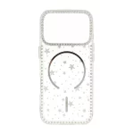 قاب Star شفاف طرح مگ سیف نگین دار Apple iPhone 17 Pro - نقره ای