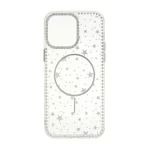 قاب Star شفاف طرح مگ سیف نگین دار Apple iPhone 14 Pro Max - نقره ای