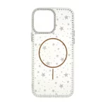 قاب Star شفاف طرح مگ سیف نگین دار Apple iPhone 13 Pro Max - طلایی