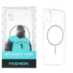 قاب شفاف Anti Burst دور ژله ای MagSafe مدل Apple iPhone X / iPhone XS - طوسی (پک دار)