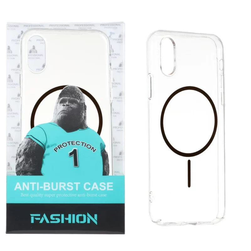 قاب شفاف Anti Burst دور ژله ای MagSafe مدل Apple iPhone X / iPhone XS - مشکی (پک دار) - تصویر 2