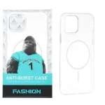 قاب شفاف Anti Burst دور ژله ای MagSafe مدل Apple iPhone 11 Pro - سفید (پک دار)