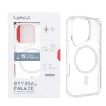قاب اورجینال Gear4 Crystal palace شفاف White MagSafe مدل Apple iPhone 16 Pro (پک دار)