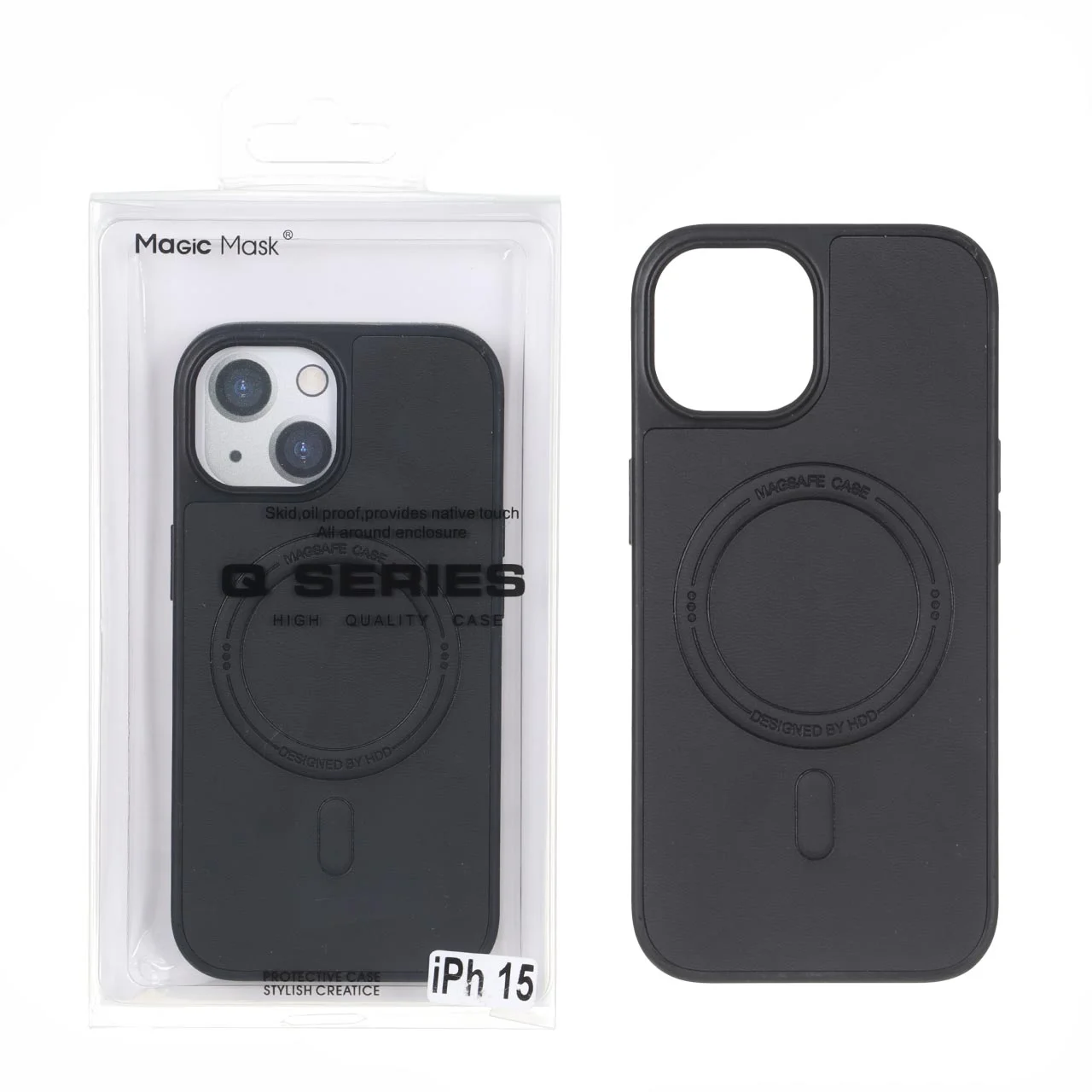 19136-1729692-1 قاب HDD چرمی MagSafe مدل Apple iPhone 15 / iPhone 14 / iPhone 13 - مشکی (پک دار) - تصویر 1