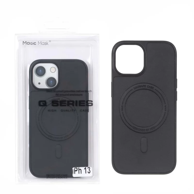 قاب HDD چرمی MagSafe مدل Apple iPhone 13 / iPhone 14 - مشکی (پک دار) - تصویر 2