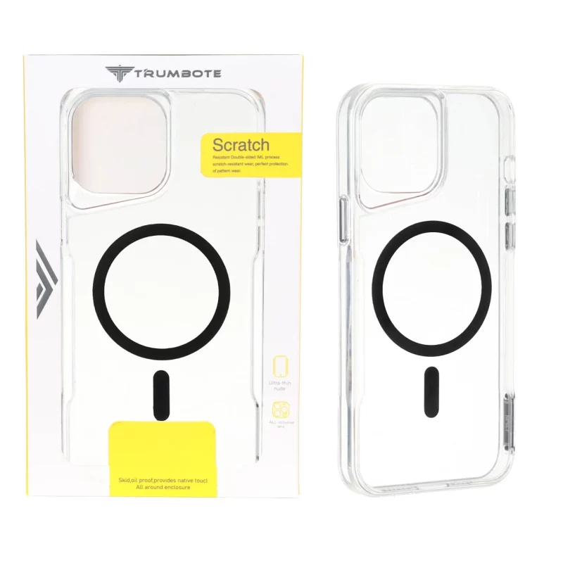 قاب Trumbote NewZone شفاف MagSafe مدل Apple iPhone 15 Pro Max - مشکی (پک دار) - تصویر 2