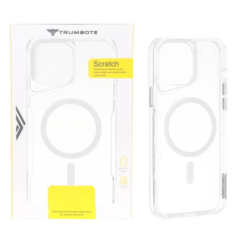 قاب Trumbote NewZone شفاف MagSafe مدل Apple iPhone 15 Pro Max - سفید (پک دار) - تصویر 2