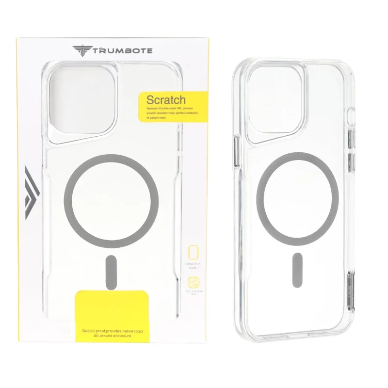 قاب Trumbote NewZone شفاف MagSafe مدل Apple iPhone 15 Pro Max - خاکستری (پک دار) - تصویر 2