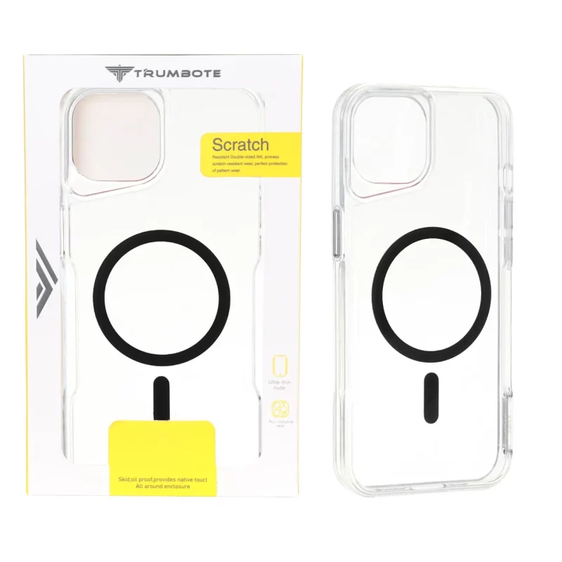 قاب Trumbote NewZone شفاف MagSafe مدل Apple iPhone 13 / iPhone 14 - مشکی (پک دار) - تصویر 2