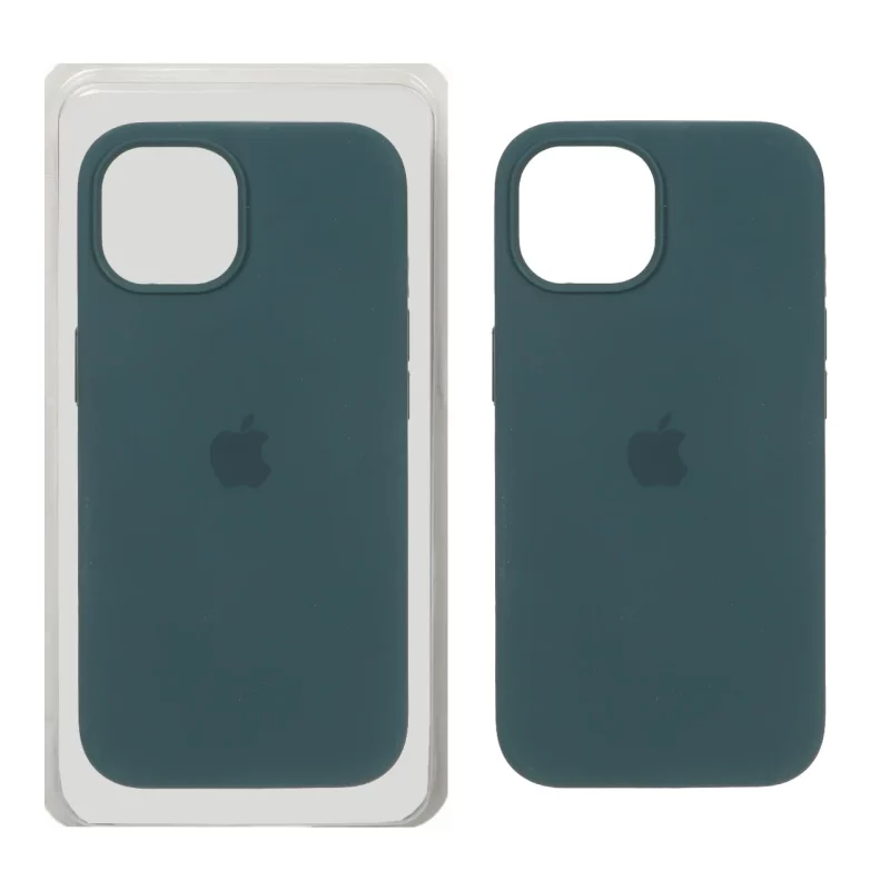 قاب سیلیکونی پاک کنی اورجینال Apple iPhone 15 - سبز تیره (پک اصلی) - تصویر 2