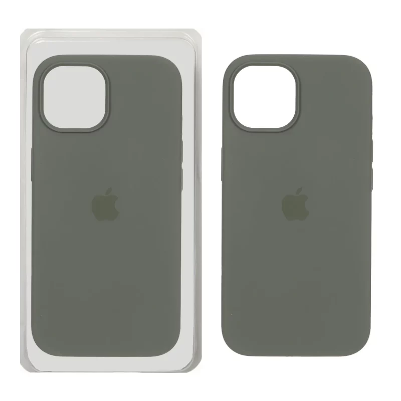 قاب سیلیکونی پاک کنی اورجینال Apple iPhone 15 - سبز زیتونی تیره (پک اصلی) - تصویر 2