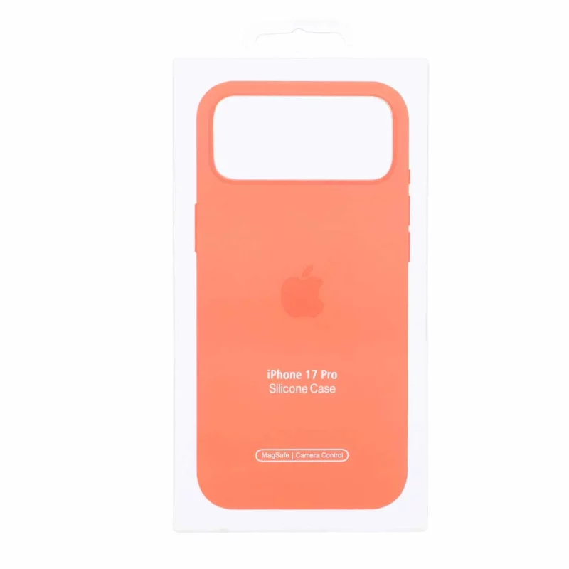 قاب اورجینال درجه یک Silicone Case پاک کنی Magsafe آی سی دار Apple iPhone 17 Pro - نارنجی (پک دار) - تصویر 2