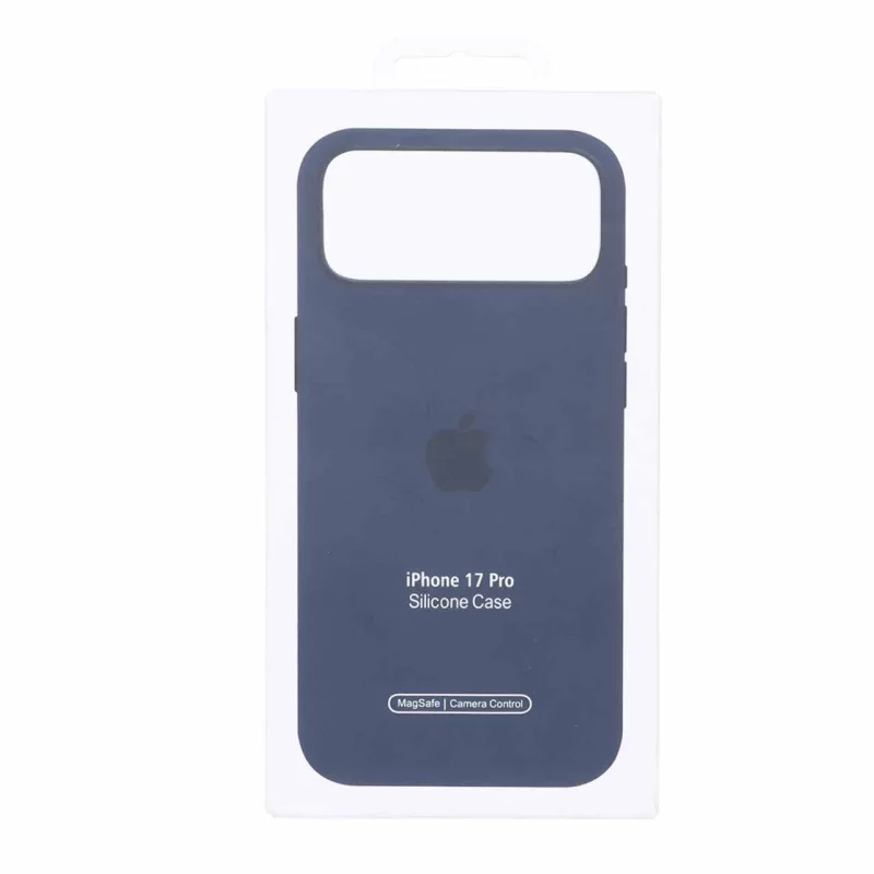 قاب اورجینال درجه یک Silicone Case پاک کنی Magsafe آی سی دار Apple iPhone 17 Pro - سرمه ای (پک دار) - تصویر 2