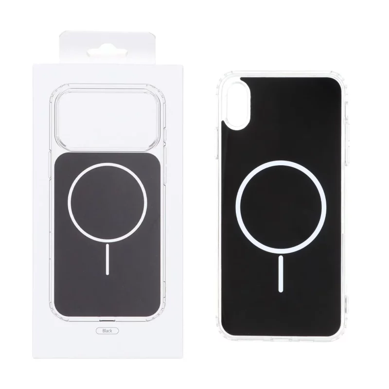 قاب پشت رنگی دور ژله ای با قابلیت شارژ MagSafe مدل Apple iPhone X Max / iPhone XS Max - مشکی (پک دار) MPS - تصویر 2