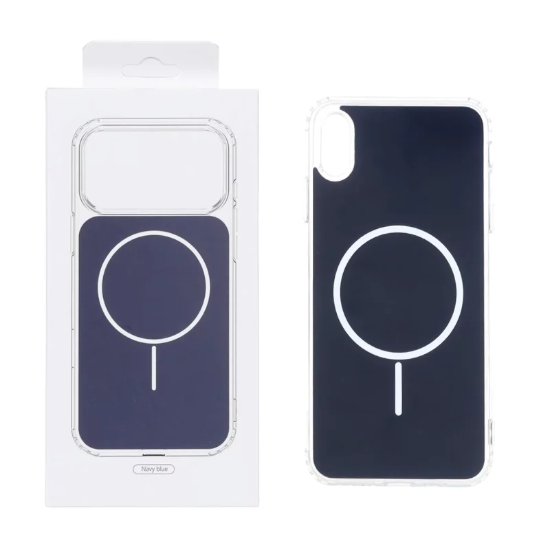 قاب پشت رنگی دور ژله ای با قابلیت شارژ MagSafe مدل Apple iPhone X Max / iPhone XS Max - سرمه ای (پک دار) MPS - تصویر 2