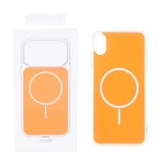 قاب پشت رنگی دور ژله ای با قابلیت شارژ MagSafe مدل Apple iPhone X Max / iPhone XS Max - نارنجی (پک دار) MPS