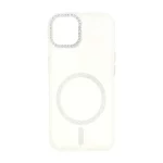 قاب ماربل طرح مگ سیف اکلیلی لنز نگین دار Apple iPhone 13 / iPhone 14 - سفید - MPS