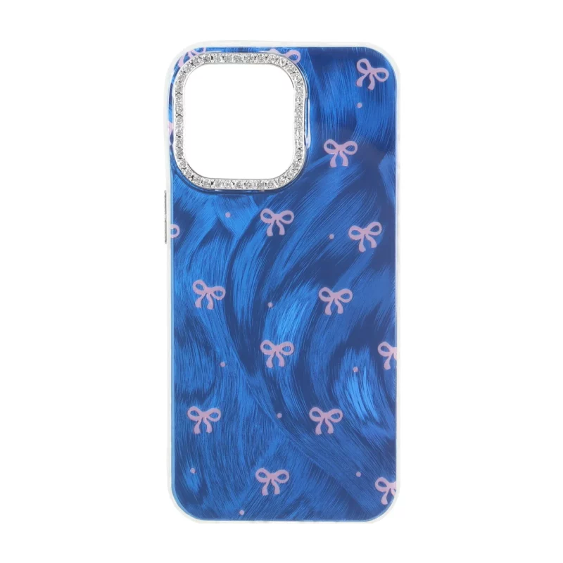 قاب اطلسی طرح دار دور ژله ای لنز نگین دار Apple iPhone 13 Pro - کد 19 - MPS - تصویر 2