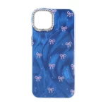 قاب اطلسی طرح دار دور ژله ای لنز نگین دار Apple iPhone 13 / iPhone 14 - کد 24 - MPS