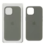 قاب سیلیکونی پاک کنی اورجینال Apple iPhone 15 / iPhone 14 / iPhone 13 - سبز زیتونی تیره (پک اصلی)