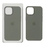 قاب سیلیکونی پاک کنی اورجینال Apple iPhone 13 / iPhone 14 - سبز زیتونی تیره (پک اصلی)