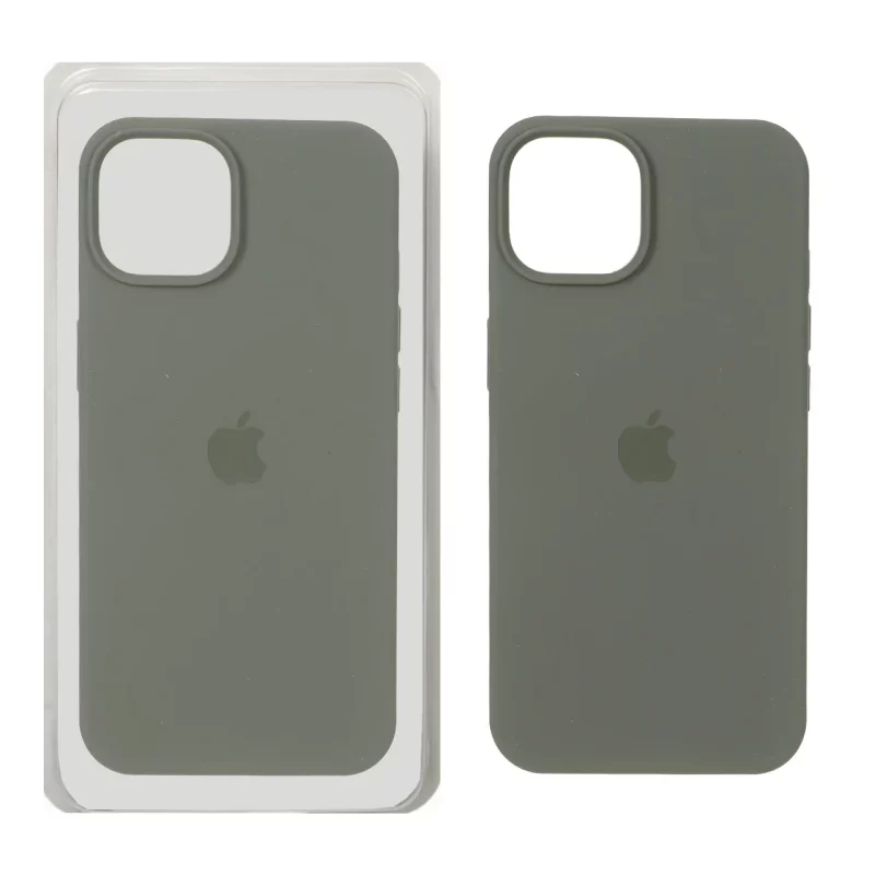 قاب سیلیکونی پاک کنی اورجینال Apple iPhone 13 / iPhone 14 - سبز زیتونی تیره (پک اصلی) - تصویر 2