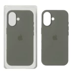 قاب سیلیکونی پاک کنی اورجینال Apple iPhone 16 - سبز زیتونی تیره (پک اصلی)