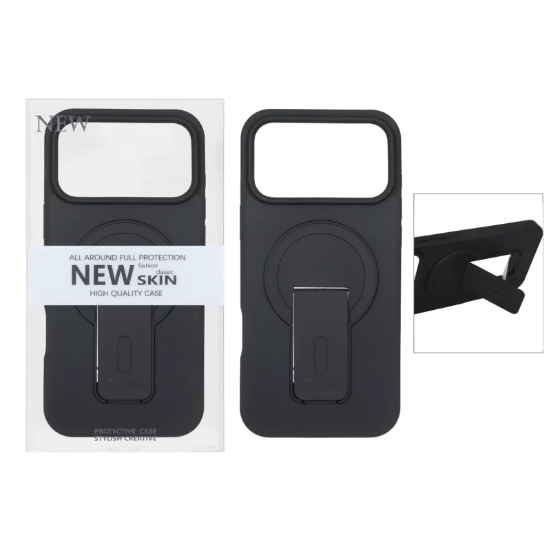 قاب New Skin مات Magsafe استندشو Apple iPhone 17 Pro Max - مشکی (پک دار) - تصویر 2