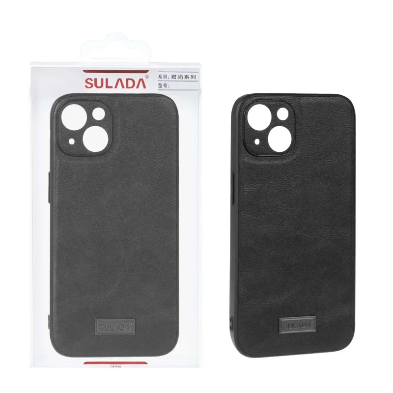 قاب اورجینال Sulada چرمی Apple iPhone 13 / iPhone 14 - مشکی (پک دار) - تصویر 2