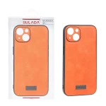 قاب اورجینال Sulada چرمی Apple iPhone 13 / iPhone 14 - نارنجی (پک دار)
